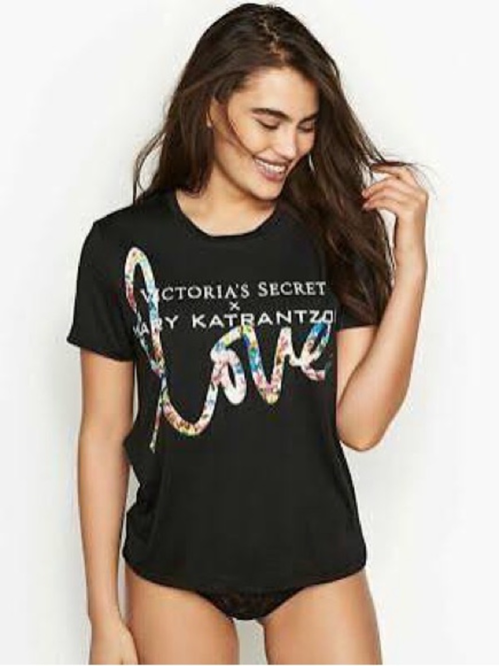 Victoria’s Secret X Mary Kanrantzou Black Tee Shirt